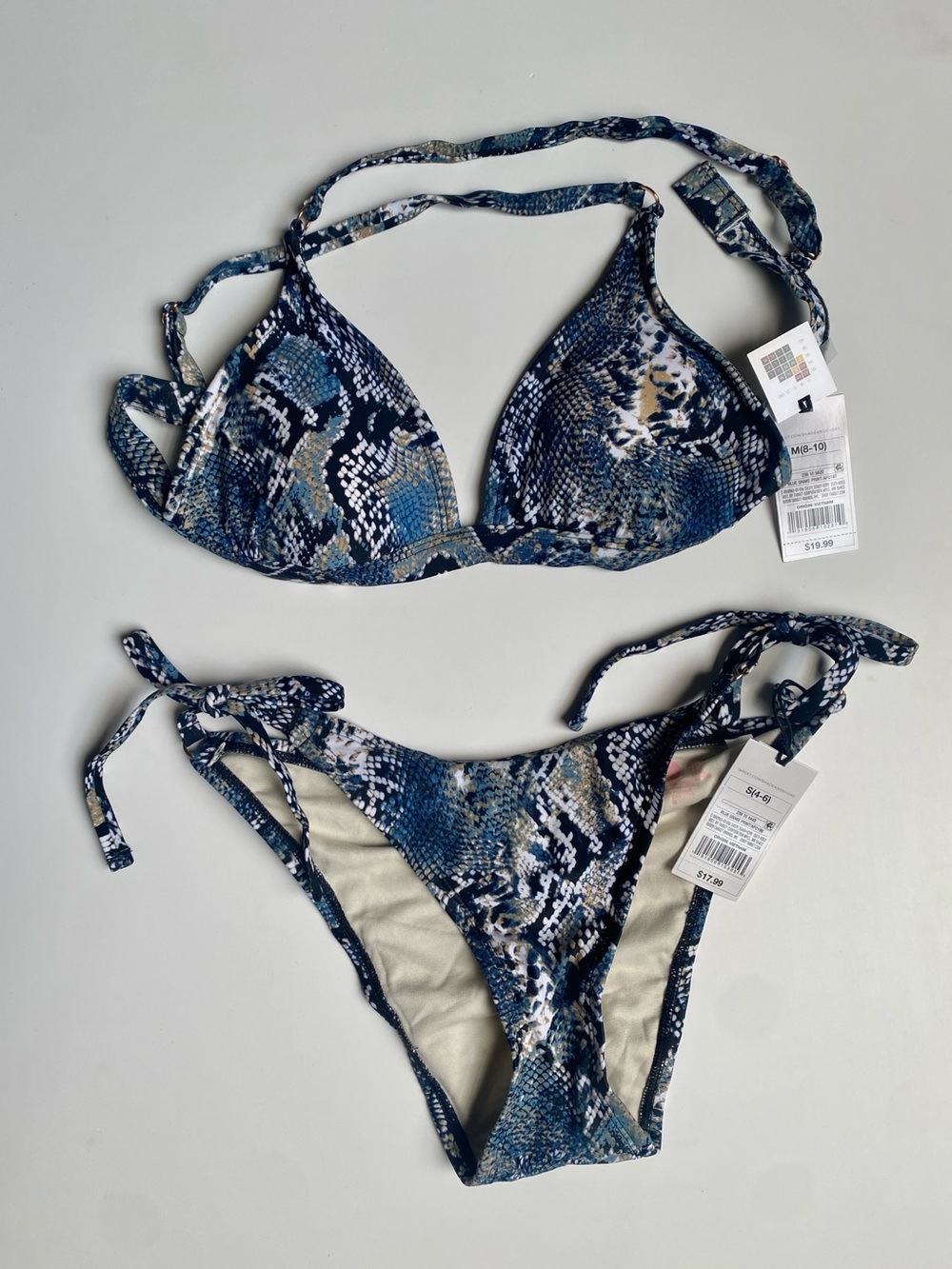 Target Blue Snake-Print Tie Bikini Set (S&M)
